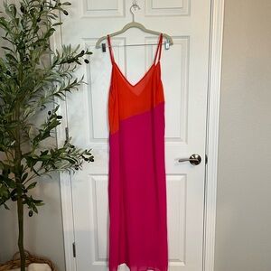Vibrant Pink and Orange Dress